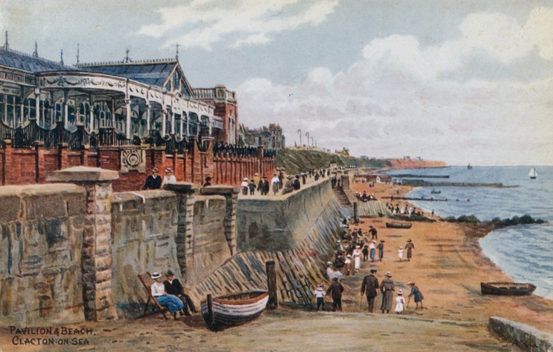 Pavilion und Beach, Clacton-on-Sea av Alfred Robert Quinton