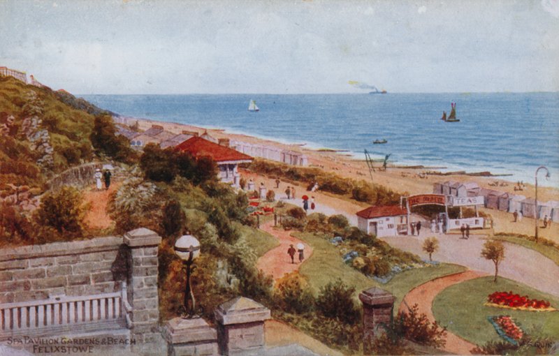 Spa Pavilion Gardens and Beach, Felixstowe av Alfred Robert Quinton