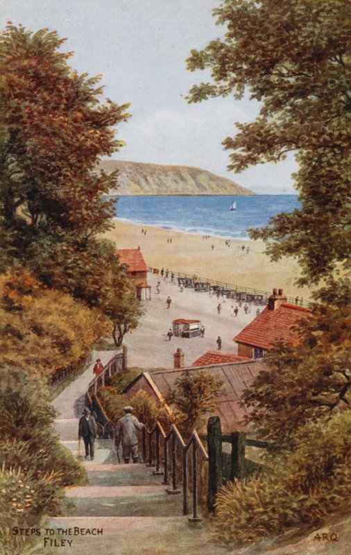 Steg till stranden, Filey av Alfred Robert Quinton