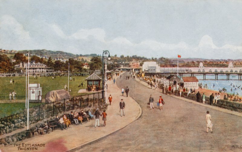 The Esplanade, Paignton (färg litho) av Alfred Robert Quinton