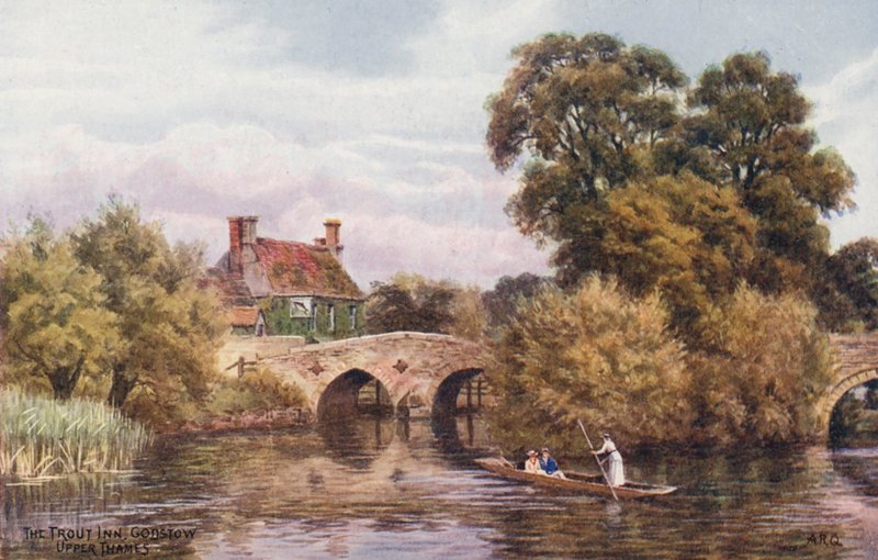 The Trout Inn, Godstow (färglitografi) av Alfred Robert Quinton
