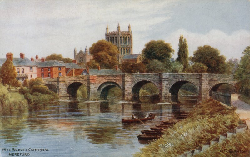 Wye Bridge and Cathedral, Hereford av Alfred Robert Quinton