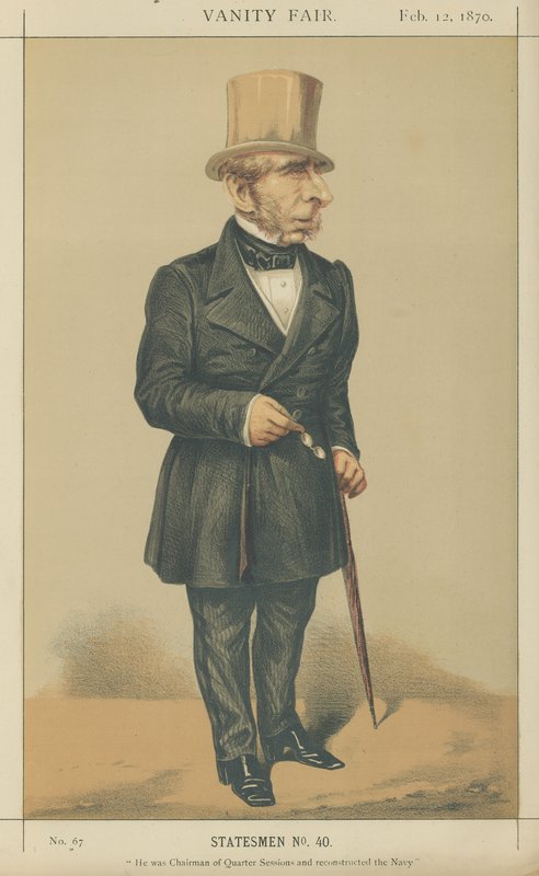 Mr John Somerset Pakington (färg litho) av Alfred Thompson