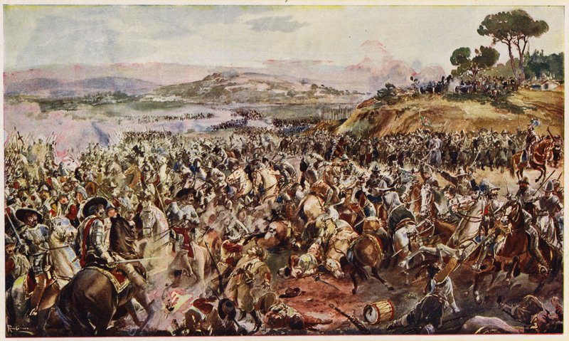Slaget vid Montes Claros, Portugal av Alfredo Roque Gameiro