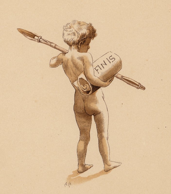 Finis (färglitografi) av Alice Havers