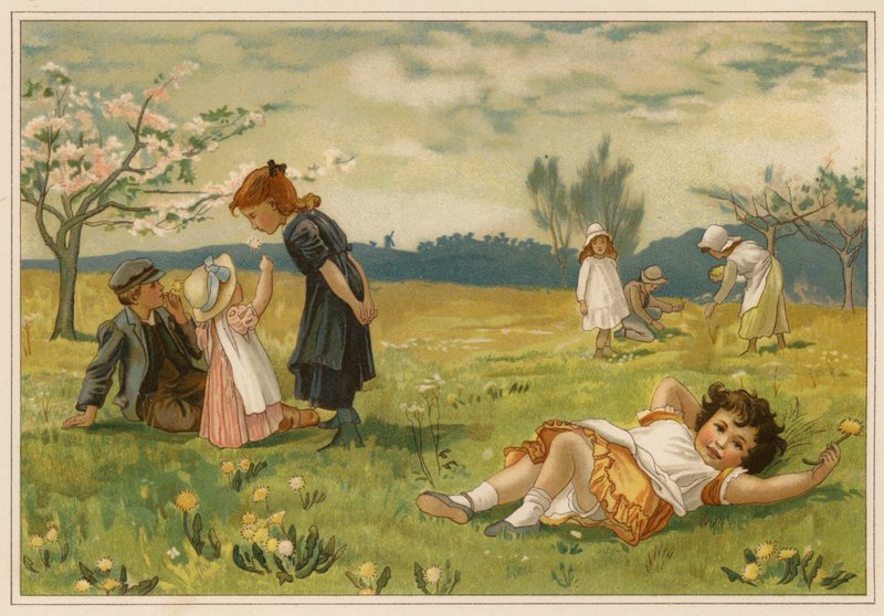 Den insiktsfulla äppelgrenen (chromolitho) av Alice Havers