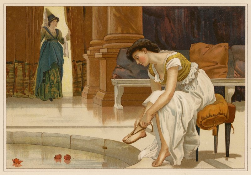 De vita svanarna (chromolitho) av Alice Havers