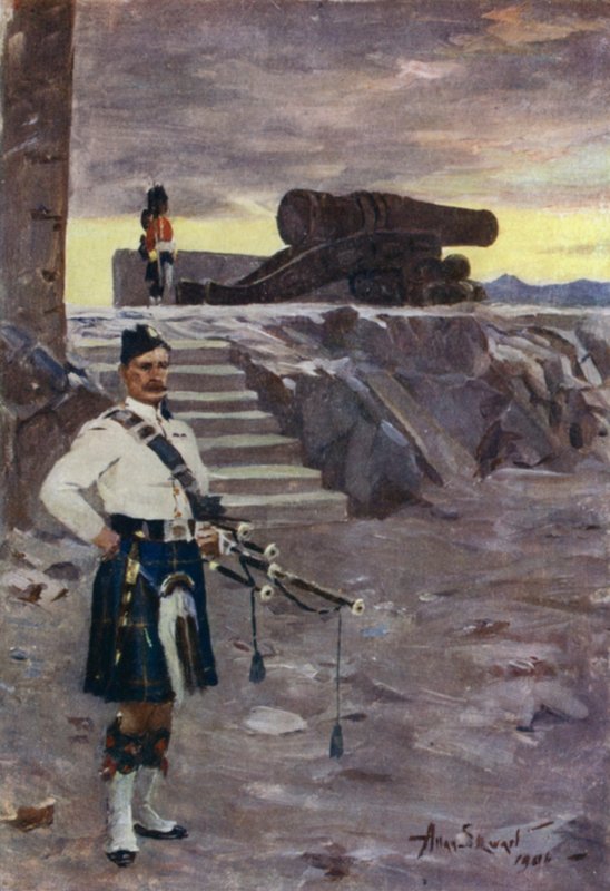 Mons Meg (färg litho) av Allan Stewart