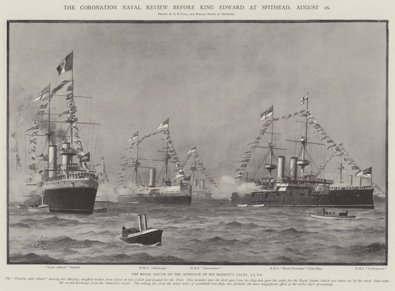 The Coronation Naval Review inför kung Edward i Spithead, 16 augusti av Alma Claude Burlton Cull