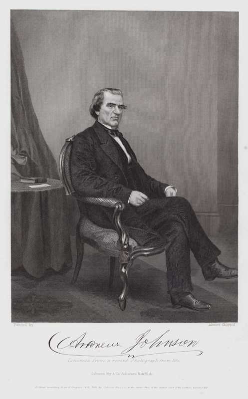 Andrew Johnson (gravyr) av Alonzo (after) Chappel