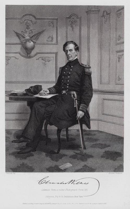 Charles Wilkes (gravyr) av Alonzo (after) Chappel