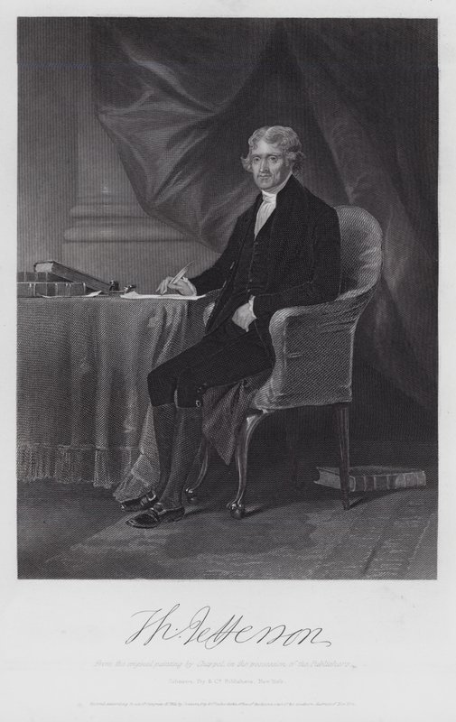 Thomas Jefferson (gravyr) av Alonzo (after) Chappel