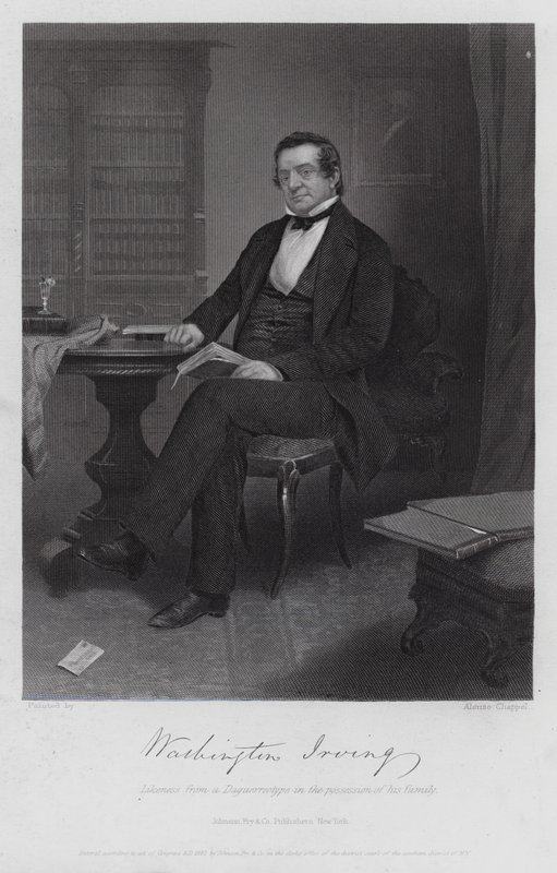 Washington Irving (gravyr) av Alonzo (after) Chappel