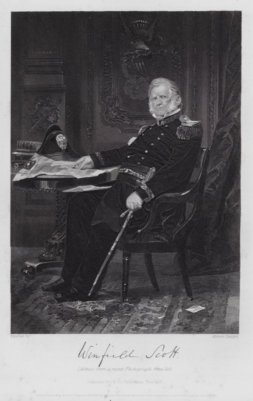 Winfield Scott (gravyr) av Alonzo (after) Chappel