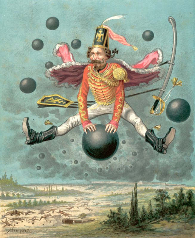 Baron Munchausens äventyr (chromolitho) av Alphonse Adolphe Bichard