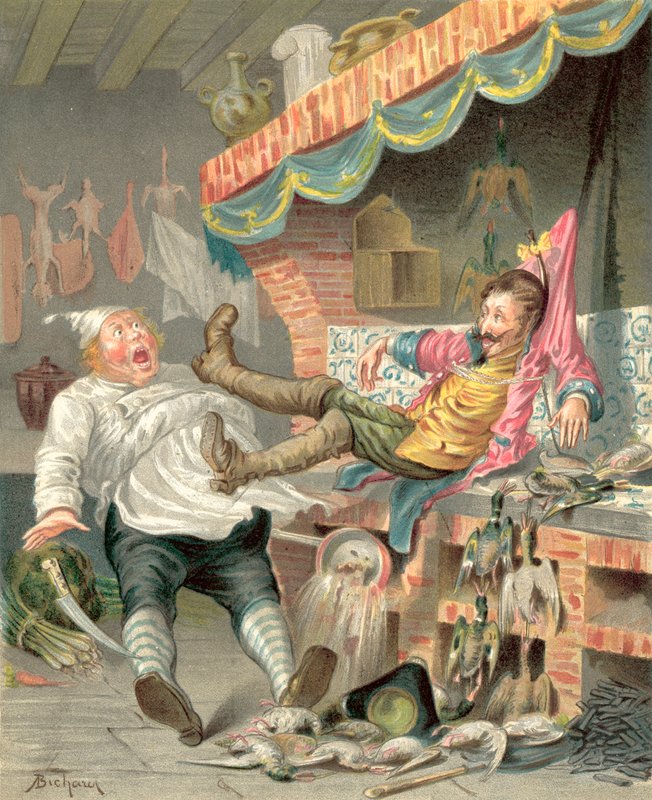 Baron Munchausens äventyr (chromolitho) av Alphonse Adolphe Bichard