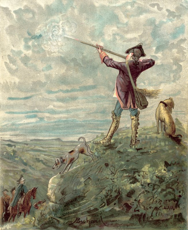 Baron Munchausens äventyr (chromolitho) av Alphonse Adolphe Bichard