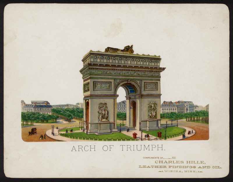 Triumfbågen, Paris, Frankrike (chromolitho) av American School