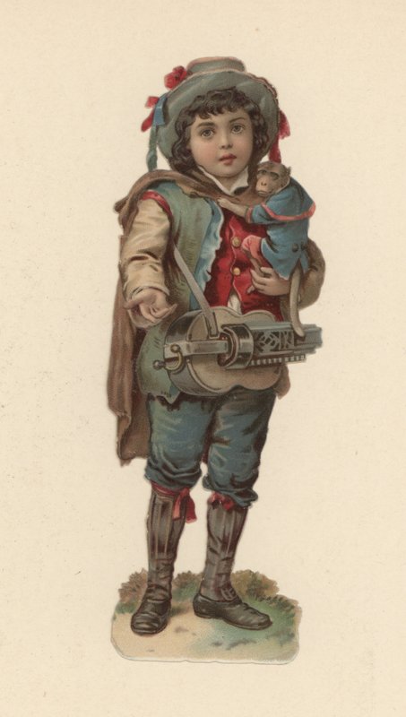 Pojke med en apa (chromolitho) av American School