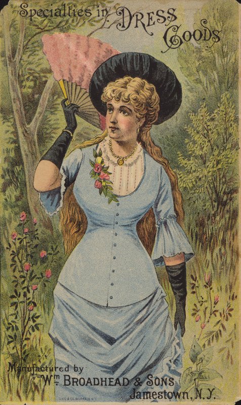 Elegant Lady Holding-fläkt av American School