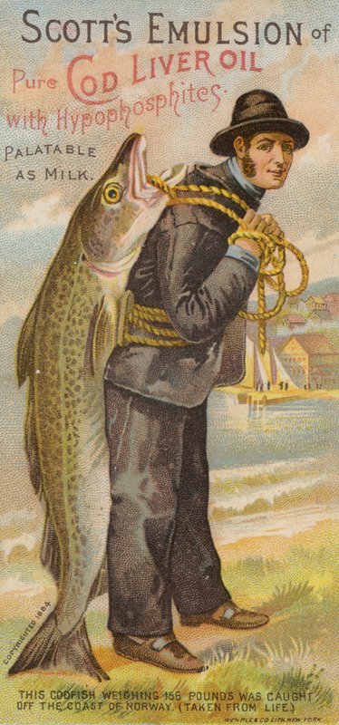 Fiskare som håller fisk över axeln av American School