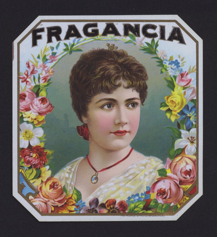Fragancia, cigarretikett (chromolitho) av American School