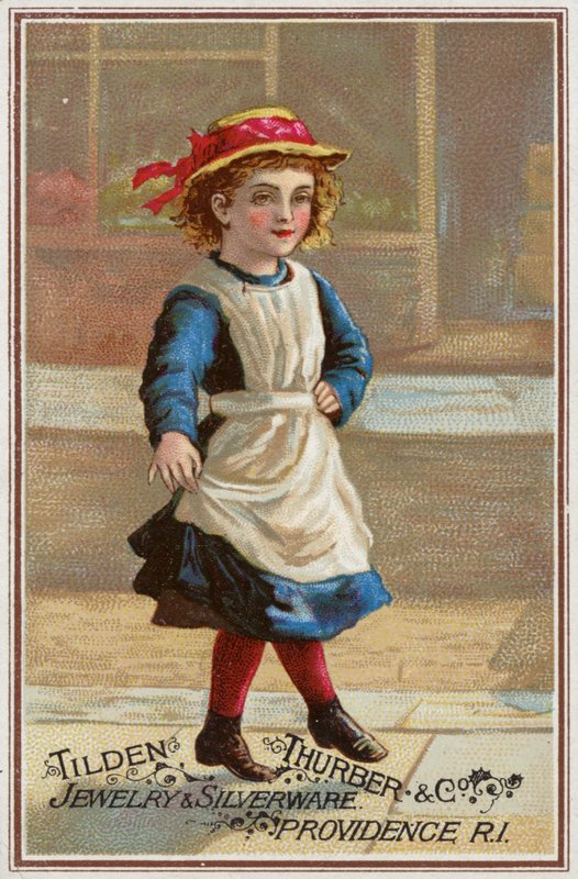 Tjej som hoppar över lekfullt (chromolitho) av American School