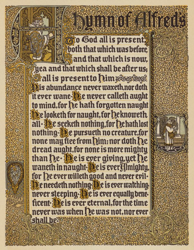 Hymn of King Alfred (färg litho) av American School