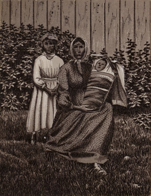 Niagara Falls: Indian Family (litho) av American School
