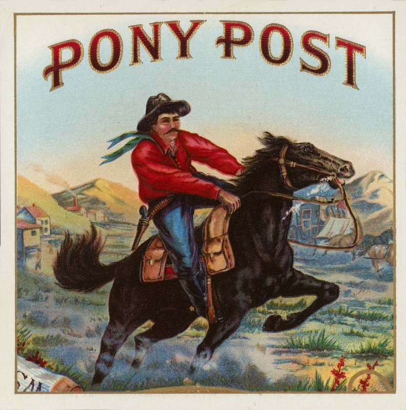 Ponnystolpe - Cigarretikett av American School