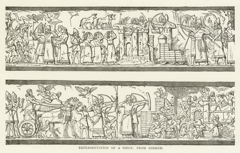 Representation av en belägring; från Nimrud av American School