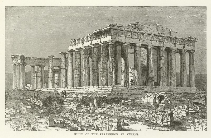 Ruinerna av Parthenon i Aten av American School