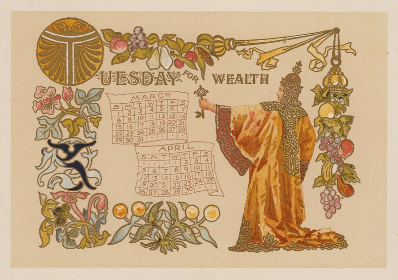 Tisdag för rikedom (chromolitho) av American School