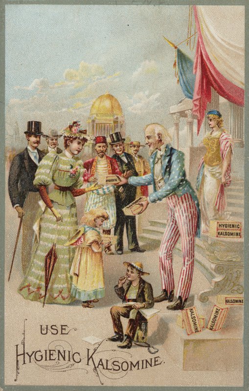 Uncle Sam distribuerar Kalsomine av American School