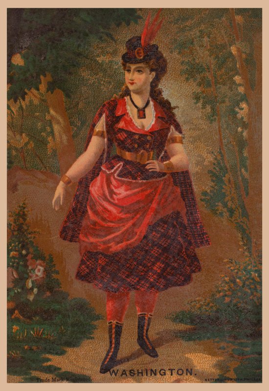 Kvinna i rött (chromolitho) av American School