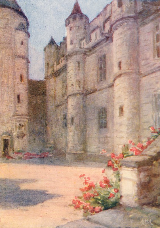 Chateau Royal, Loches (färglitografi) av Amy B. Atkinson