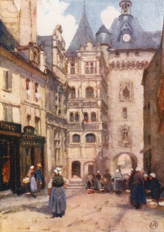 Porte Picoys, Loches (färglitografi) av Amy B. Atkinson