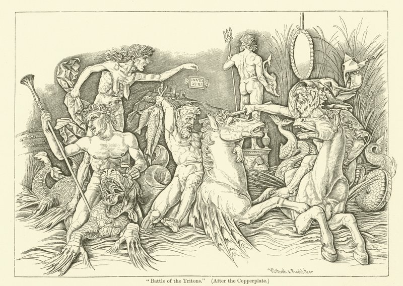 Battle of the Tritons (gravyr) av Andrea (after) Mantegna