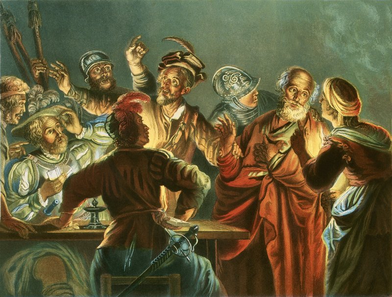 Petrus förnekar Kristus av Andreas Cellarius