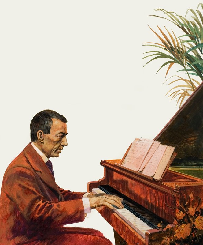 Rachmaninov spelar piano av Andrew Howat