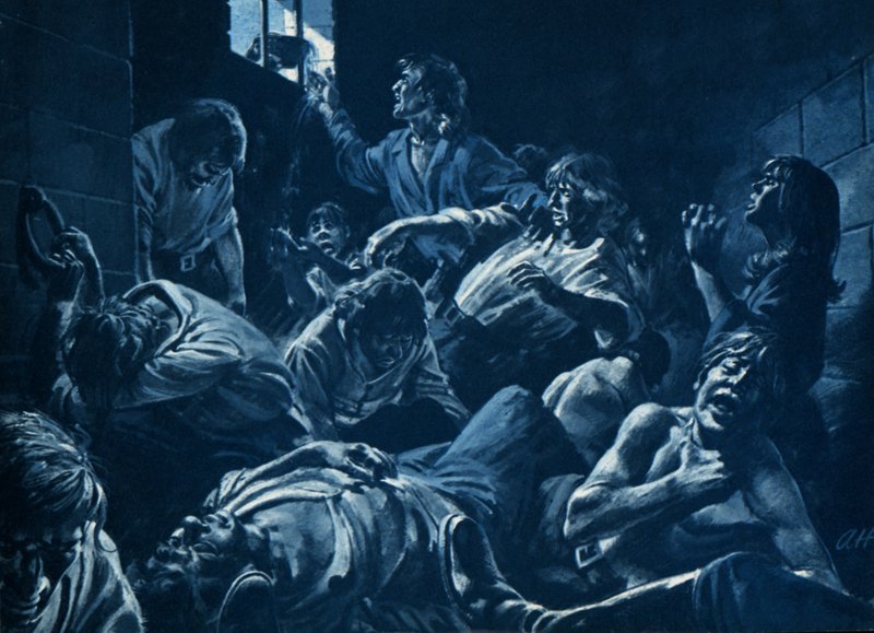 Det svarta hålet i Calcutta (litografi) av Andrew Howat