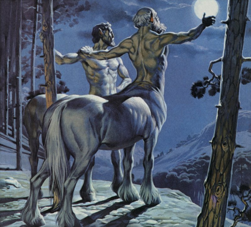 Centaurer (färglitografi) av Angus McBride
