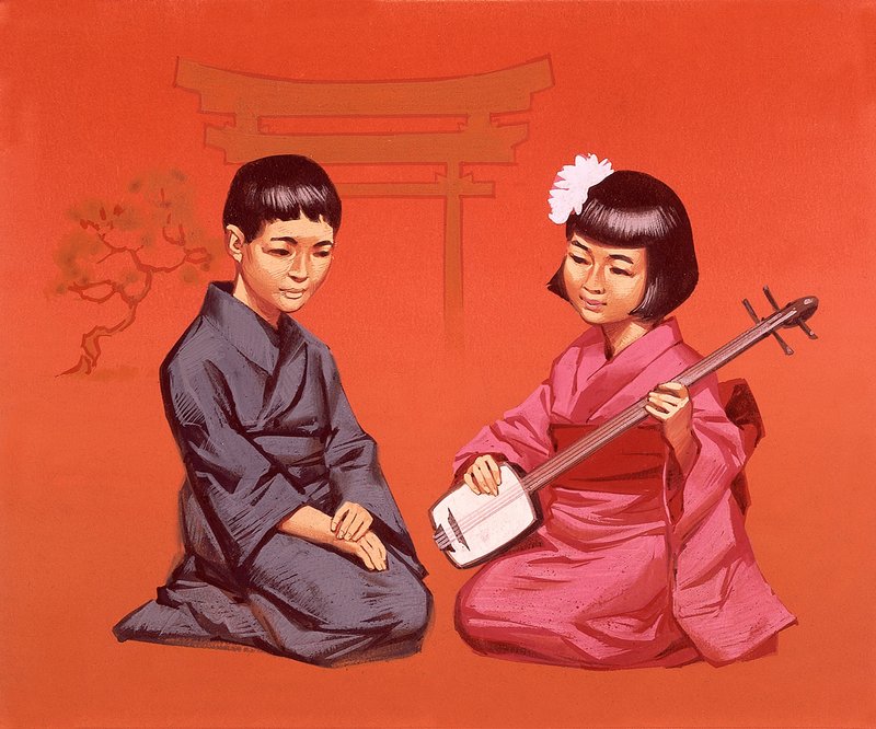 Japanska barn i sin nationaldräkt av Angus McBride