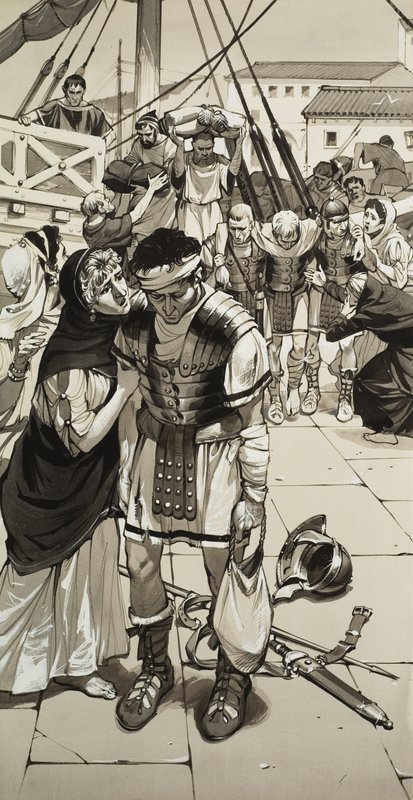 Roman Defeat (gouache på papper) av Angus McBride