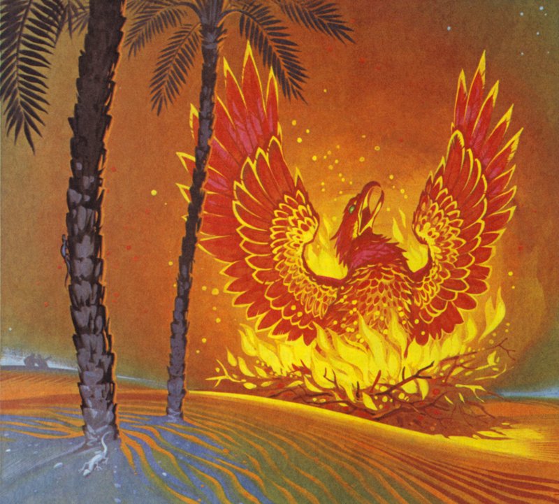 Fenix (färglitografi) av Angus McBride
