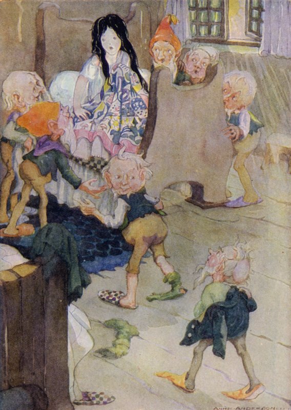 Liten snövit (färg litho) av Anne (after) Anderson