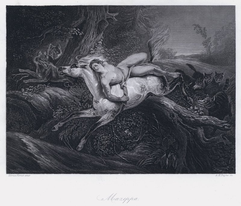 Mazeppa (gravyr) av Antoine Charles Horace Vernet