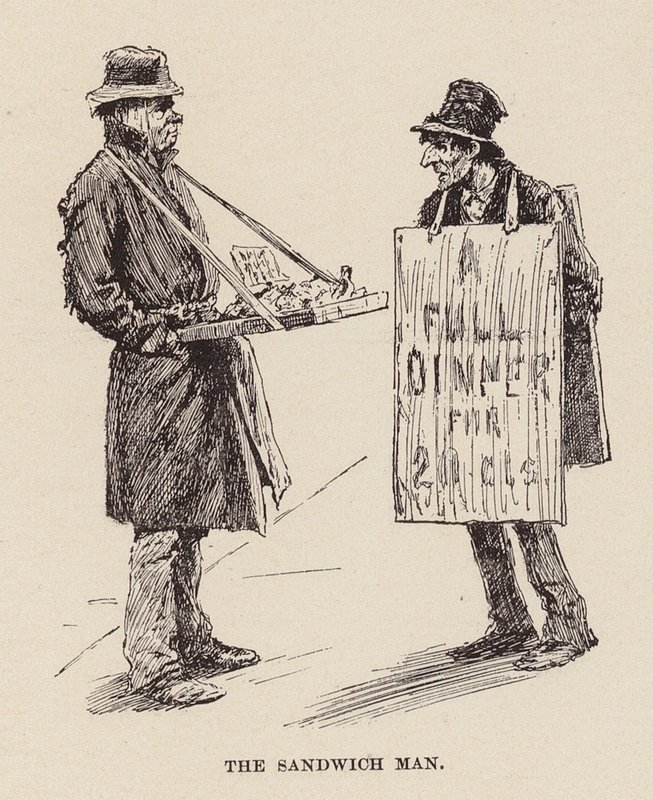 Sandwichmannen (gravyr) av Arthur Burdett Frost