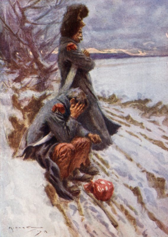 De två grenadjärerna (färg litho) av Arthur C. (after) Michael