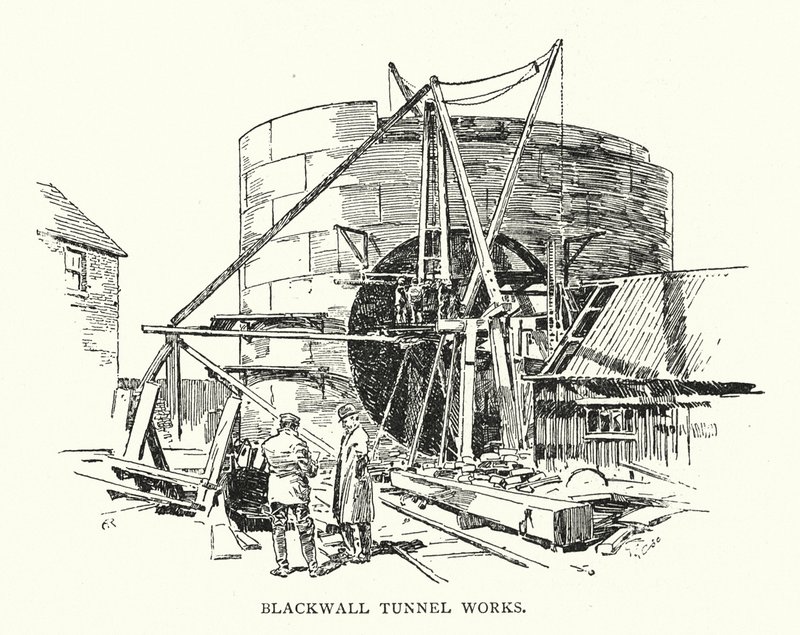 Blackwall Tunnel Works (litografi) av Arthur Moreland